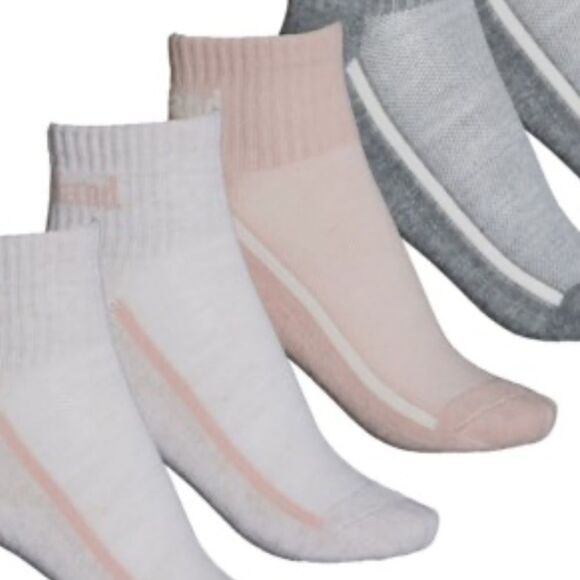 Timberland Ivory Gray Heather Aerated Half Cushioned Cotton Blend Socks 5 pack - Picture 4 of 8
